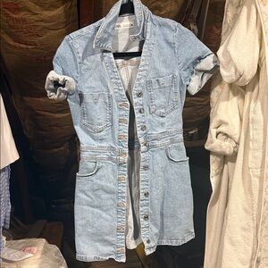 Zara Light Blue Denim Mini Dress